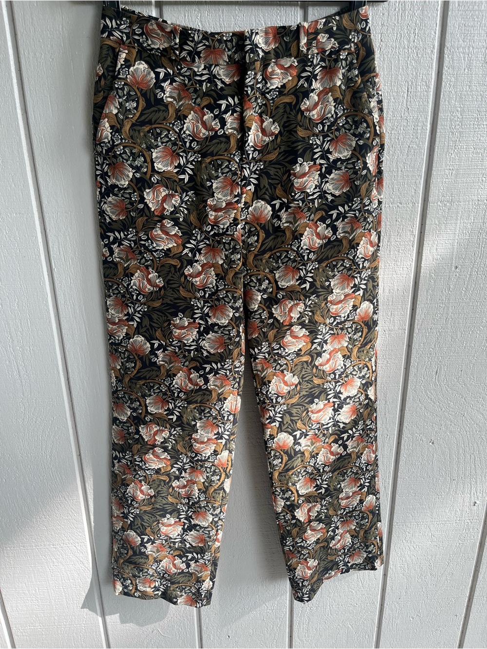 Zara Dark Floral Tapestry Trousers Size S